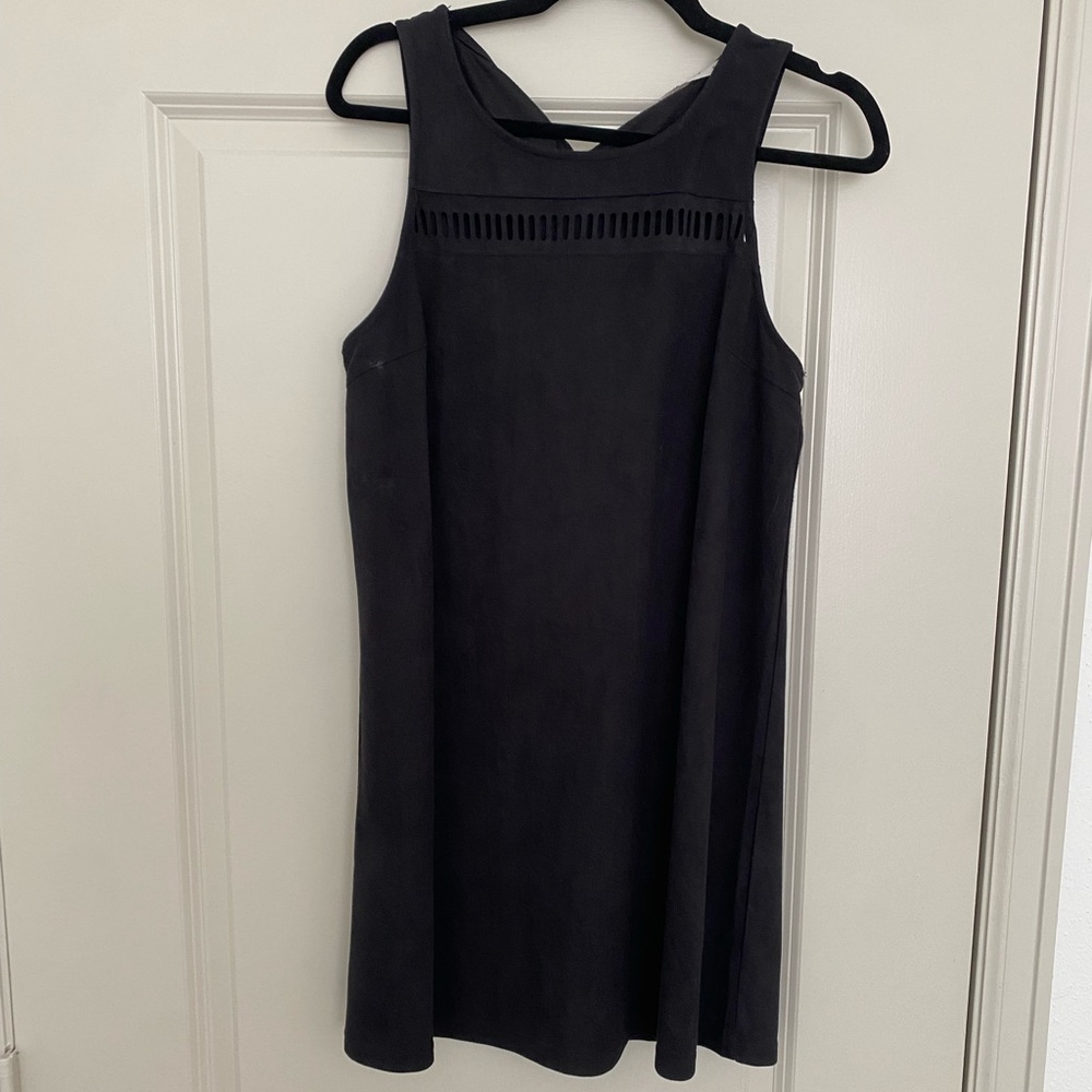 Faux suede black mini